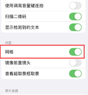 合阳苹果手机维修网点分享iPhone如何开启九宫格构图功能 