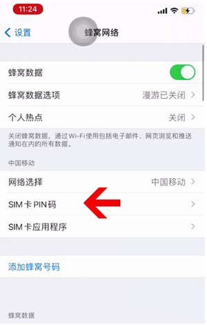 合阳苹果14维修网分享如何给iPhone14的SIM卡设置密码 